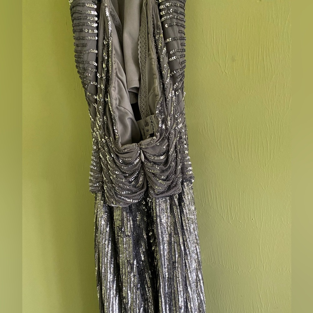 Vintage Stenay Gray Grey Charcoal Halter Dress